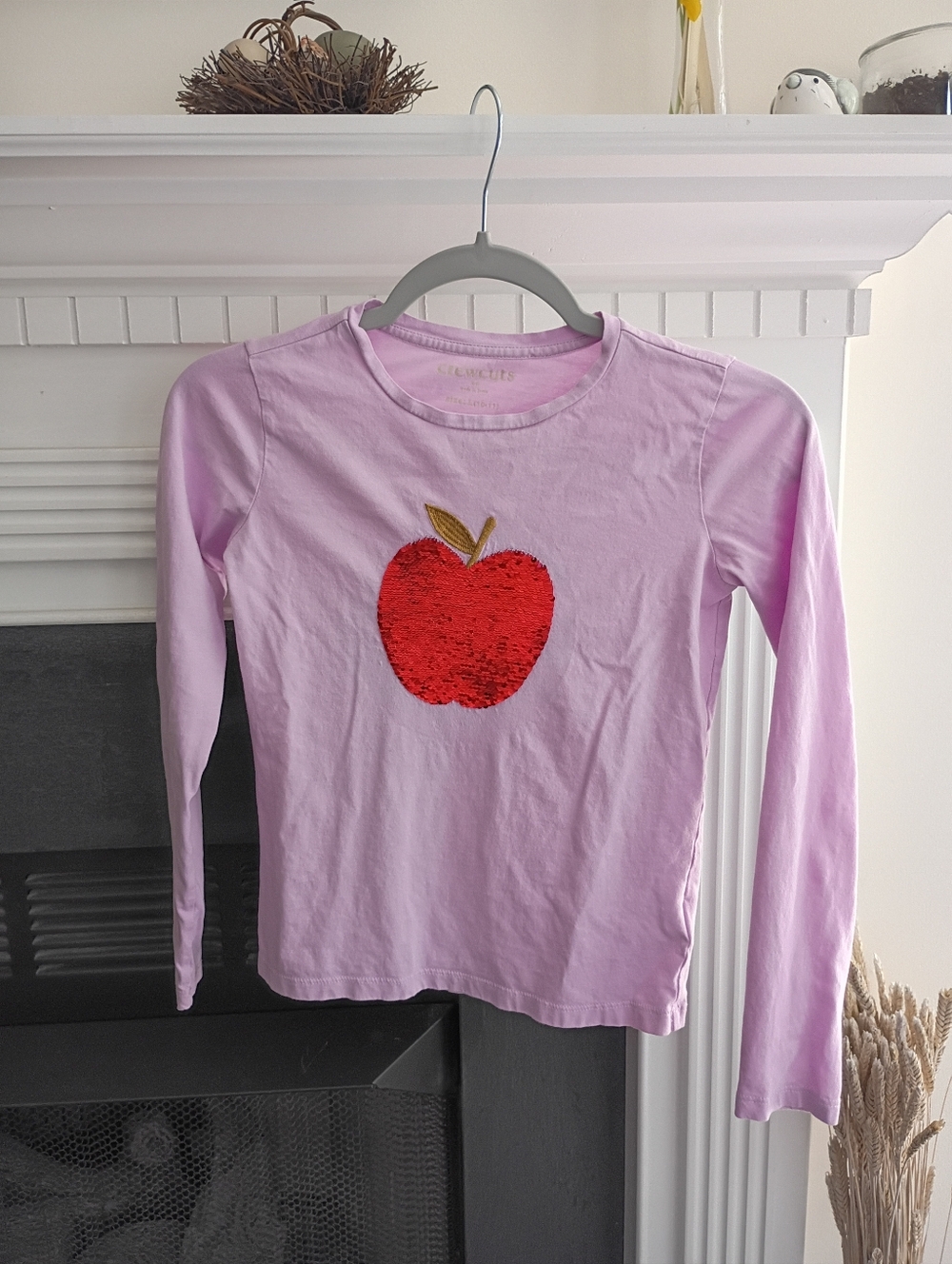 Crewcuts L 10-11 Apple Flip Sequin Graphic Tee